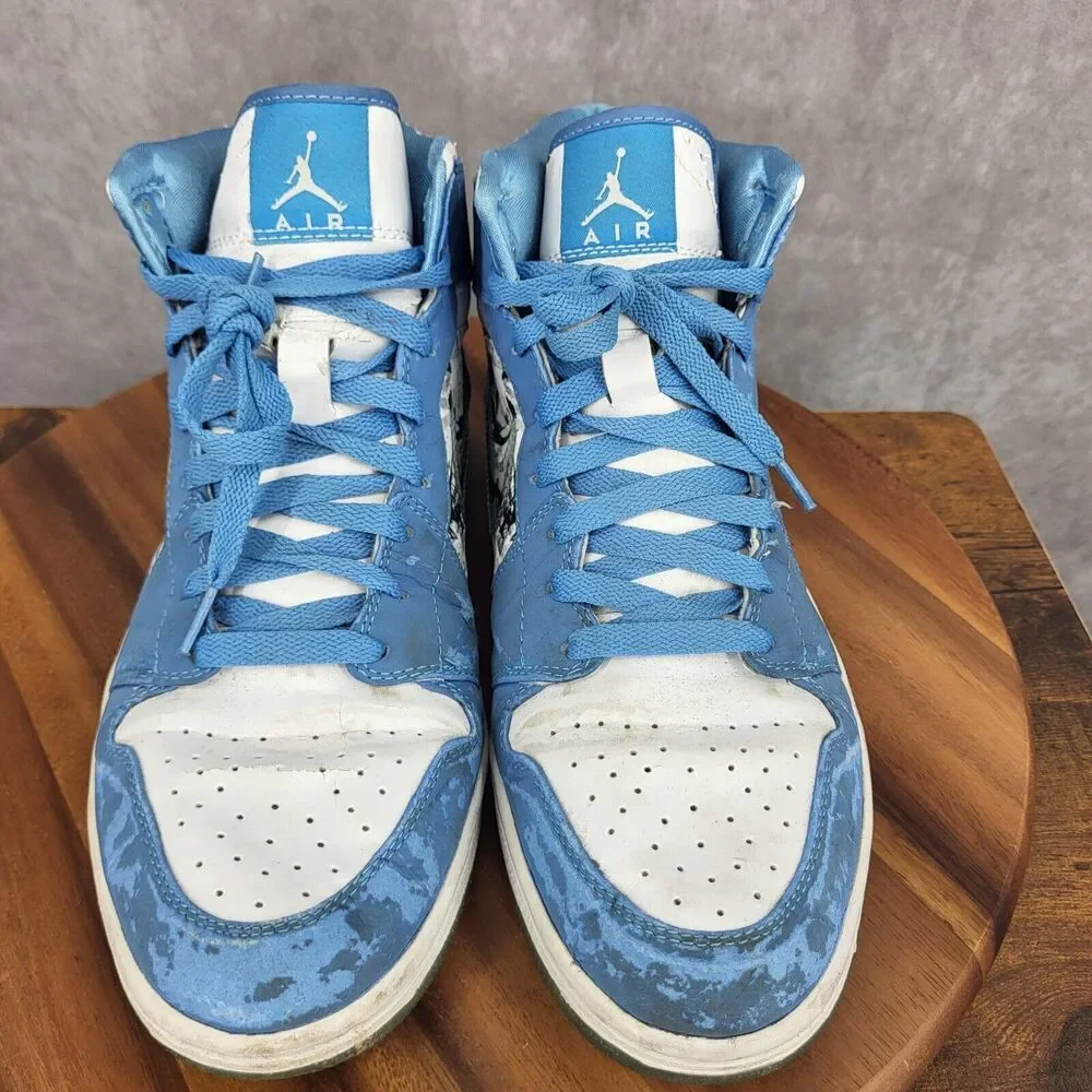 Nike Air Jordan 1 Retro Alpha Sneakers Mens‎ 12 White University Blue 136085-140